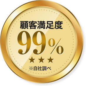 顧客満足度99% ※自社調べ
